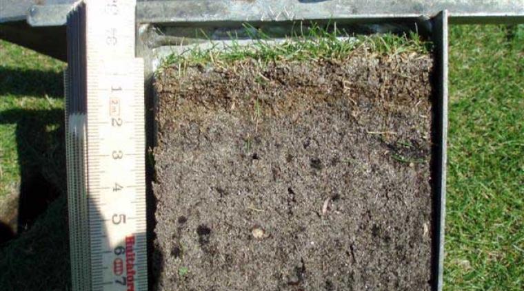 Filt tværsnit banedrift græs golf