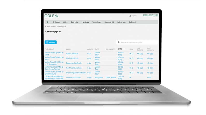 Find turnering på golf.dk